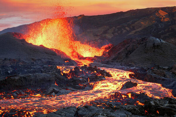 Volcano Poster featuring the photograph La Fournaise Volcano by Barathieu Gabriel