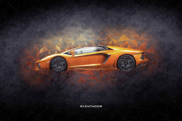 Lamborghini Aventador Poster featuring the digital art Lamborghini Aventador by Airpower Art