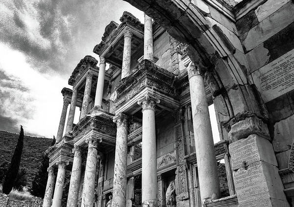 Ruins Poster featuring the photograph Library of Celsus by Amy Sorvillo