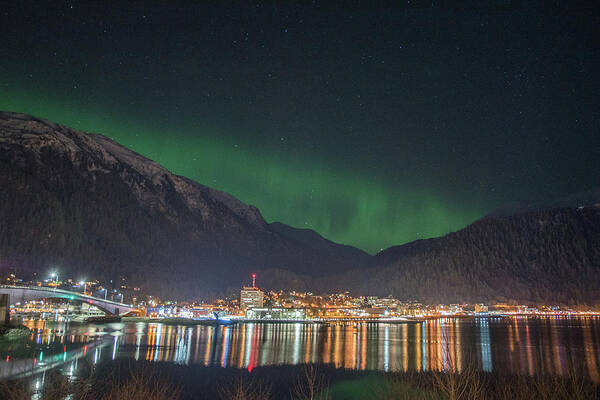 Juneau Poster featuring the photograph Lights over Juneau by David Kirby