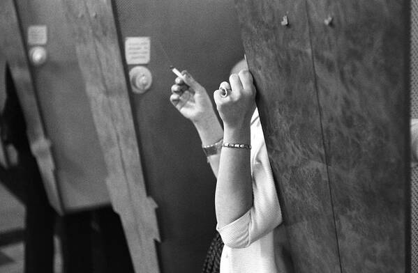 Smoking Poster featuring the photograph Listening Booth by Bert Hardy Advertising Archive