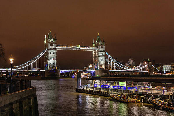 London Poster featuring the photograph London Tower Bridge at Night by Douglas Wielfaert