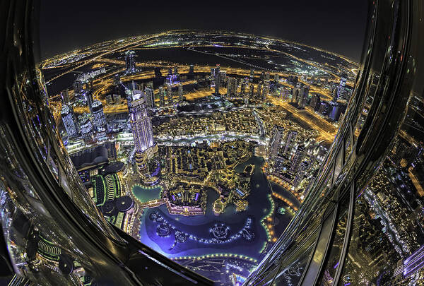 Dubai Poster featuring the photograph Looking Down by Greg Metro