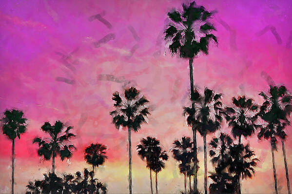 Los Angeles Poster featuring the painting Los Angeles, Venice Beach - 05 by AM FineArtPrints