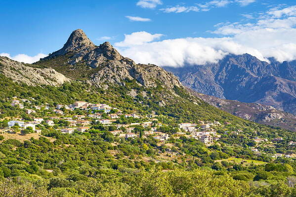Landscape Poster featuring the photograph Lumio Village, Balagne, Corsica Island by Jan Wlodarczyk