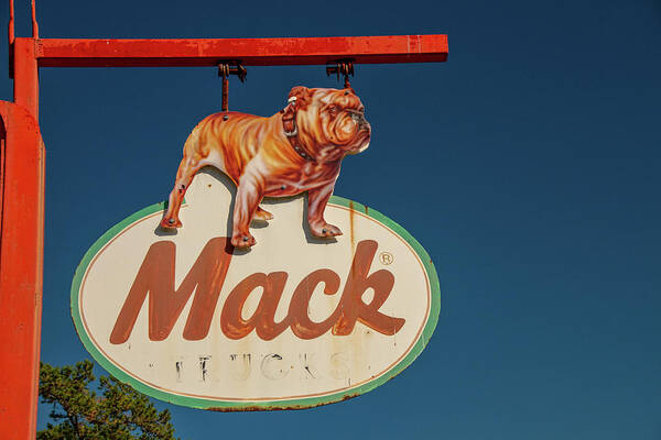 Mack Truck Poster featuring the photograph Mack Bulldog Vintage Sign by Kristia Adams