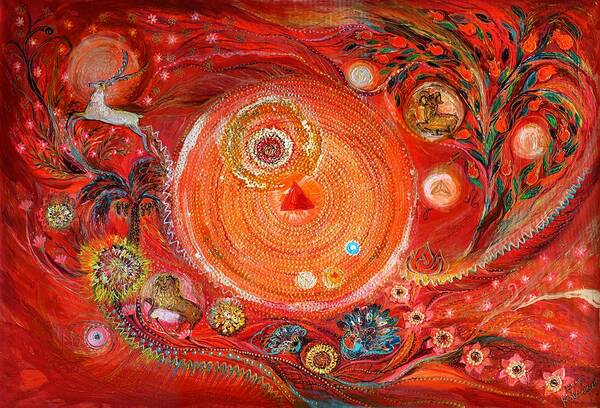 Mandala Poster featuring the painting Mandala series #2. Element Fire by Elena Kotliarker