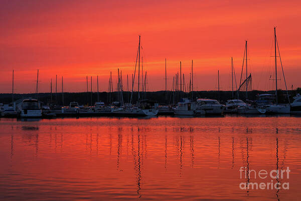 Marina Sunset In Summer Poster featuring the photograph Marina Sunset in Summer by Rachel Cohen
