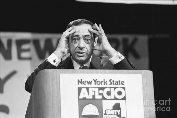 1980-1989 Poster featuring the photograph Mario Cuomo With Quizzical Expression by Bettmann