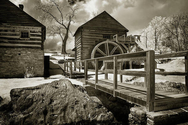 Sepia Poster featuring the photograph McCormick Farm by Alan Hausenflock