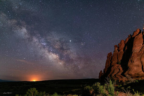 Moab Poster featuring the photograph Milky Way at Navajo Rocks by Dan Norris