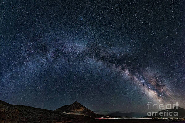 Milky Way Poster featuring the photograph Milky Way over Crested Butte Mountain by Melissa Lipton