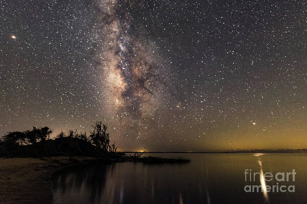 Milky Way Poster featuring the photograph Milky Way Over the Outer Banks by Terry Rowe