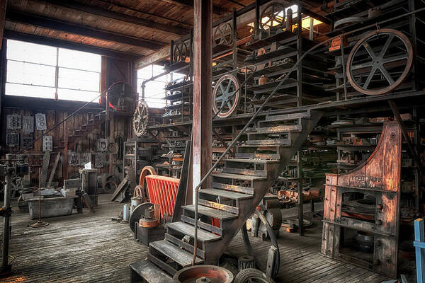 Industrial Heritage Museum Poster featuring the photograph Mold Storage in the Forge by Susan Rissi Tregoning