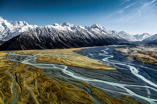 Landscape Poster featuring the photograph Mont Cook Range And Hooker Valley by Tristan Shu