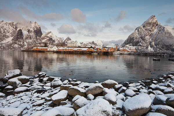 Scenics Poster featuring the photograph Morning In Reine by Esen Tunar Photography