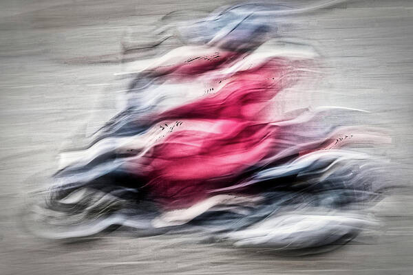 Morocco Poster featuring the photograph Morocco Motorcycle Rider Abstract by Stuart Litoff