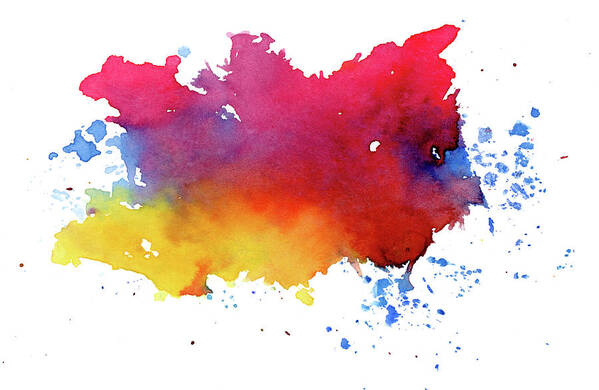 Watercolor Painting Poster featuring the photograph Multicolored Splashes by Alenchi