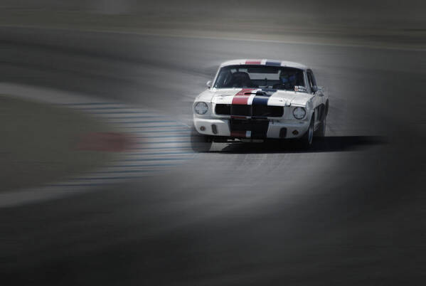 Mustang Poster featuring the pyrography Mustang on the racing Circuit by Naxart Studio