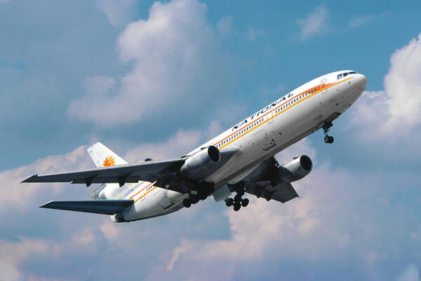 National Airlines Poster featuring the photograph National Airlines DC-10 Takeoff by Erik Simonsen