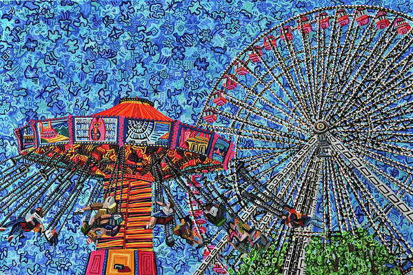 Navy Pier Poster featuring the painting Navy Pier by Micah Mullen