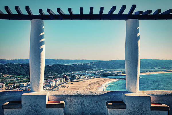 Portugal Poster featuring the photograph Nazare View From Upper Town - Portugal by Stuart Litoff