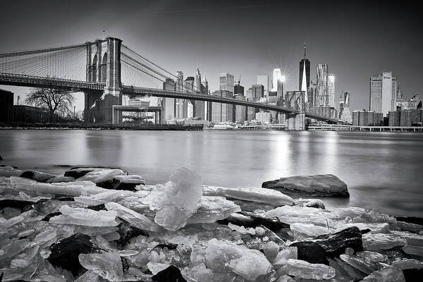 New York Poster featuring the photograph New York - Brooklyn Bridge by Martin Froyda