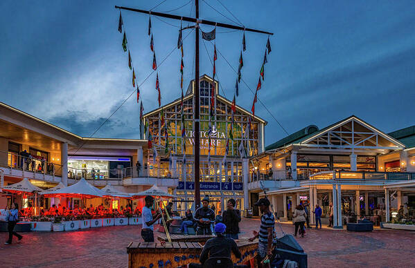 Victoria Wharf Poster featuring the photograph Night Life in Cape Town by Marcy Wielfaert
