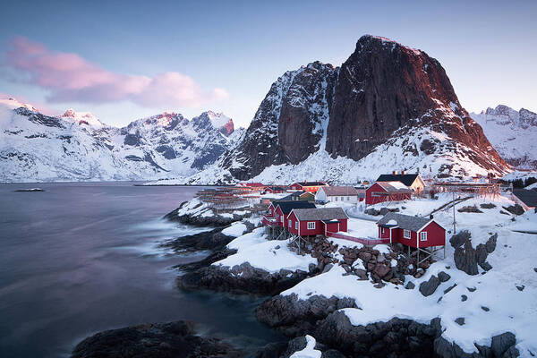 Tranquility Poster featuring the photograph Norway Timber Houses At Lofoten Hamnøya by Spreephoto.de