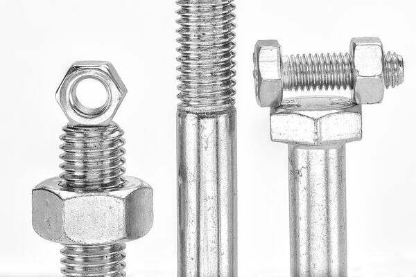 White Background Poster featuring the photograph Nuts And Bolts, Close-up by Robert George Young