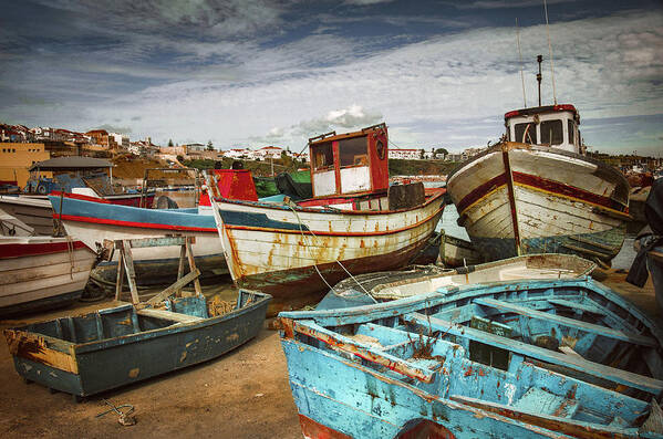 Fishing Poster featuring the photograph Old Fishing Boats by Carlos Caetano