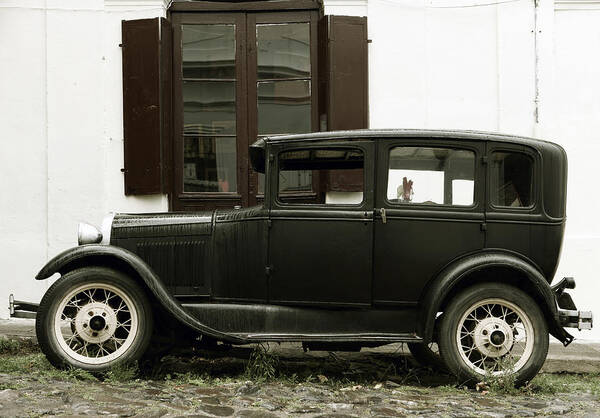 Black Color Poster featuring the photograph Old Style Car by 1001nights