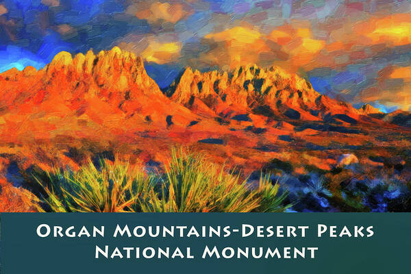Mountains Poster featuring the digital art Organ Mountains by Chuck Mountain