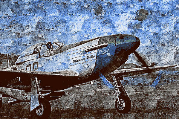 P 51 Poster featuring the painting P-51 Mustang - 30 by AM FineArtPrints