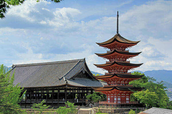 Pagoda Poster featuring the photograph Pagoda - Mayijima, Japan by Richard Krebs