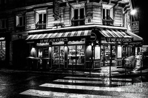 French Bistro Poster featuring the photograph Paris at Night French Bistro by M G Whittingham