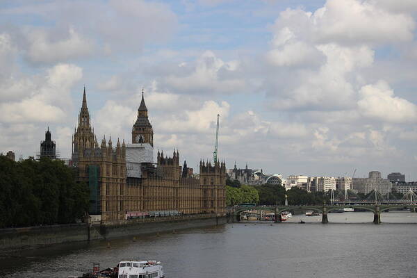 London Poster featuring the photograph Parliament from the Thames by Laura Smith