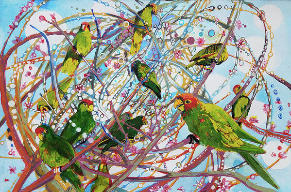 Parrot Poster featuring the painting Parrot Bramble by Tilly Strauss