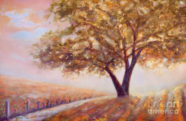 Paso Robles Poster featuring the painting Paso Robles Oak Tree by Michael Rock