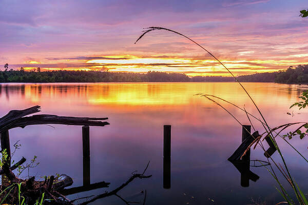 Lake Poster featuring the photograph Peaceful Sunset by Jordan Hill