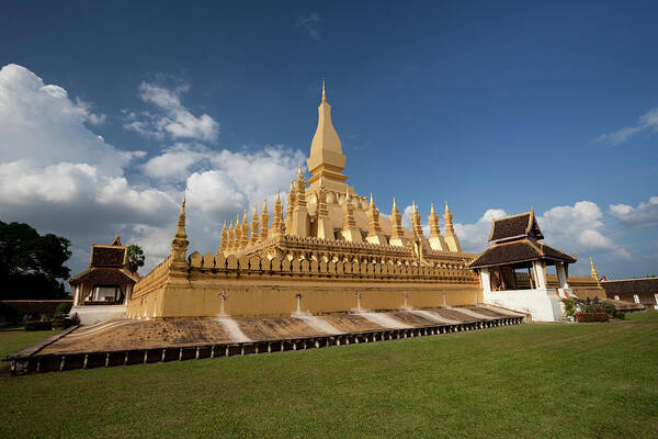 Monument Poster featuring the photograph Pha That Luang Stupa In Vientiane, Laos by Fototrav
