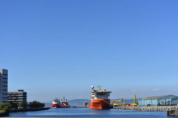 City Poster featuring the photograph Offshore Support Vessels, Port of Leith by Yvonne Johnstone