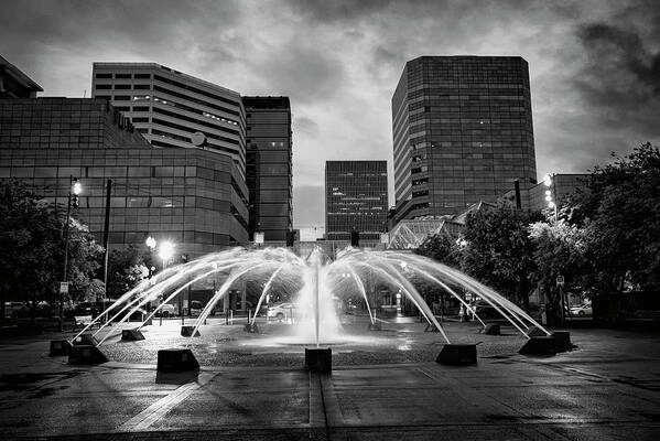 Buildings Poster featuring the photograph Portland Fountains by Steven Clark