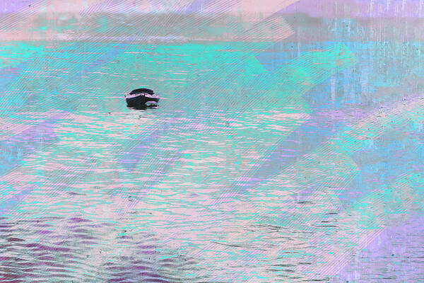 Abstract Poster featuring the photograph Purple Water Kayak by Marianne Campolongo