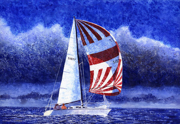 Sailing Poster featuring the painting Racing the Storm by Douglas Castleman