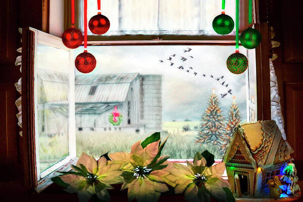 Barns Poster featuring the photograph Ready for Christmas Eve Painting by Debra and Dave Vanderlaan