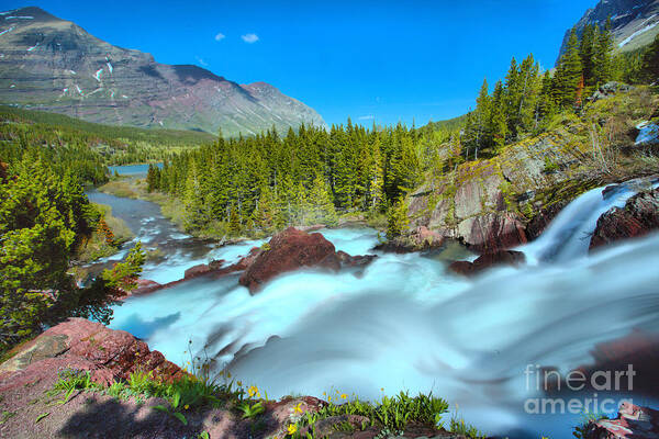 Red Rock Falls Poster featuring the photograph Red Rock Falls Spring Gusher by Adam Jewell