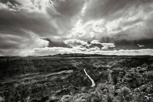 Black And White Poster featuring the photograph Rio Grande Gorge From West Rim Trail by Robert Woodward