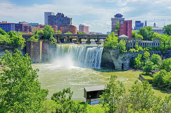 Rochester Poster featuring the photograph Rochester NY High Falls Waterfall by Toby McGuire