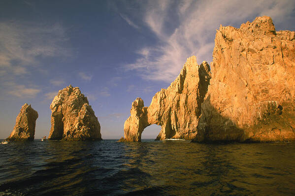 Scenics Poster featuring the photograph Rock Formations, Cabo San Lucas, Mexico by Walter Bibikow